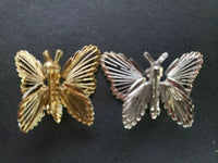 Vintage Monet Butterfly Pins Brooch Lot of 2 Each 1 inch Tall