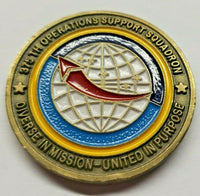 1980's USAF 375th Operations Support Squadron Commander's Coin w/ Decal PB11 (2)