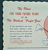 1955 Wabash Railroad Meal Placemat Blue Bird St. Louis - Chicago Dome Liner WS7D