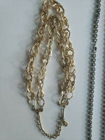 Vintage Lot of 5 Mixed Longer to Shorter Fashion Necklace Chains  T2