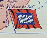 1955 Wabash Railroad Meal Placemat Blue Bird St. Louis - Chicago Dome Liner WS7D