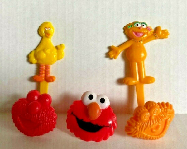 Bakery Crafts Plastic Cupcake Rings Toppers New Lot of 6 "Sesame Street" #1