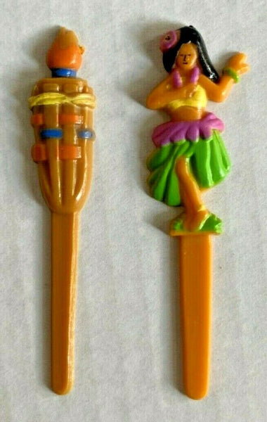 Bakery Crafts Plastic Cupcake Favors Toppers New Lot of 6 "Tiki Torch Picks" #3