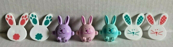 Bakery Crafts Plastic Cupcake Rings Toppers New Lot of 6 "Easter Bunnies" #4