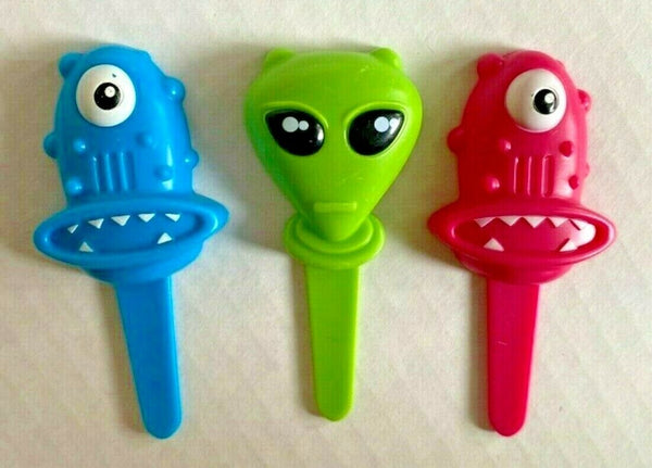 Bakery Crafts Plastic Cupcake Rings Toppers New Lot of 6 "Aliens & Monsters" #2