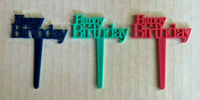 Bakery Crafts Plastic Cupcake Toppers New Lot of 6 "Happy Birthday Picks" #5