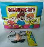 1960's Dime Store Kids Plastic Disguise Set fake nose, mustache, glasses NIP