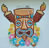 Vitnage Hallmark Tiki Glitter Luau Tropical Summer Party Decoration Wall Hanging