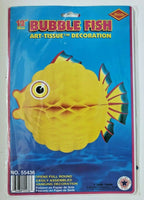 1994 Beistle Tissue Bubble Yellow Fish Luau Marine Life Party Decoration New