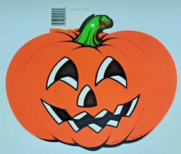 1990's Beistle Halloween Jack O Lantern Pumpkin Die Cut Decoration New