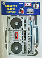 2014 Beistle 1980's Cassette Player Cutouts 12" to 14" 4 Pack Party Decorations