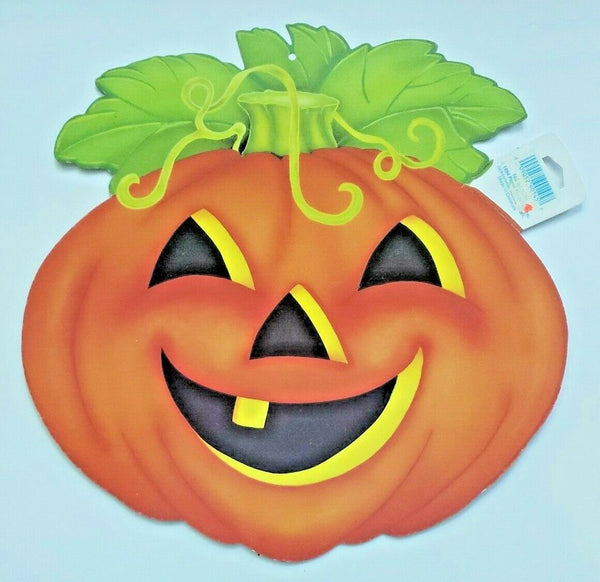 1994 Paper Fantasies Pumpkin Jack-O-Lantern with Vine Halloween Paper Decoration