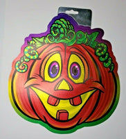 2004 Beistle  Die Cut Halloween JOL Pumpkin Reflective Foil Wall Hanging New