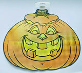 2004 Beistle  Die Cut Halloween Jack-O-Lantern Reflective Foil Wall Hanging New