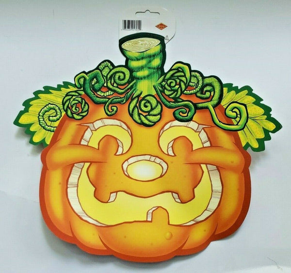 1990's Beistle Smiling Jack-O-Lantern Die Cut Halloween Wall Hanging New