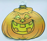 2004 Beistle  Die Cut Halloween Jack-O-Lantern Reflective Foil Wall Hanging New