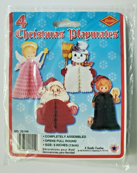 1980 Beistle Christmas Playmates Set Of Four New In Packaging