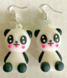 Character Cartoon Panda Charm Earrings Vending Charm Costume Jewelry C7