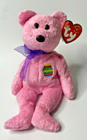 2000 Ty Beanie Baby "Eggs" Retired Pink Easter Bear BB1