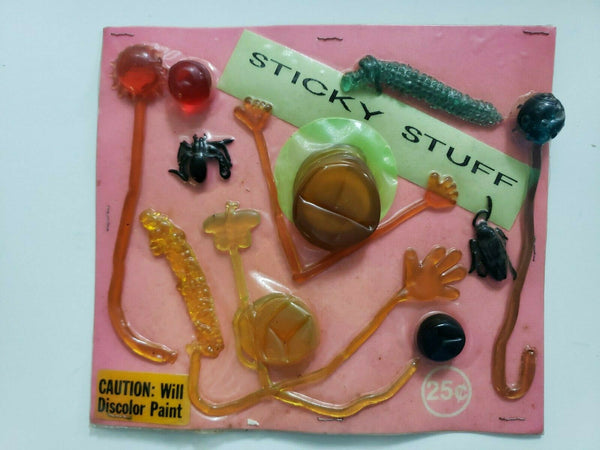 Vintage Sticky Stuff Old Gumball Vending Machine Display Card #204