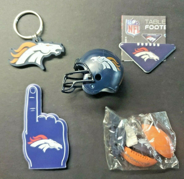 Denver Broncos Football Vending Charms Lot of 5 Puzzle Helmet Key Chain 292
