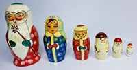 Vintage Santa Matryoshka Nesting Dolls 6 Piece Set Made in USSR (U25/ 52)