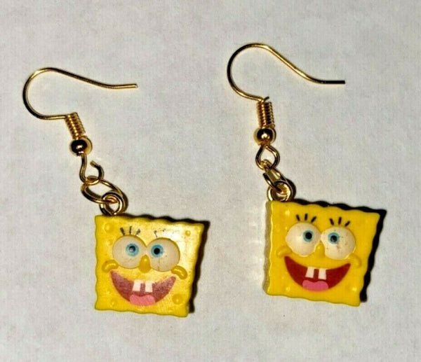 Cartoon Spongebob Charm Earrings Vending Charm Costume Jewelry T3