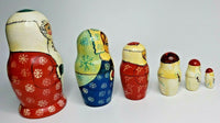 Vintage Santa Matryoshka Nesting Dolls 6 Piece Set Made in USSR (U25/ 52)