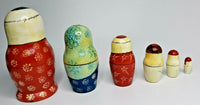 Vintage Santa Matryoshka Nesting Dolls 6 Piece Set Made in USSR (U25/ 52)