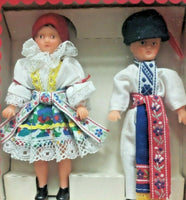 1986 Lidova Tvorba Czech Miniature Doll Set Russian Rubber Dolls New in Box U32