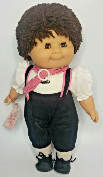 1980s Gotz Puppe Modell Doll 16" Yarn Brown Hair Doll Brown Eyes Outfit Rare U32