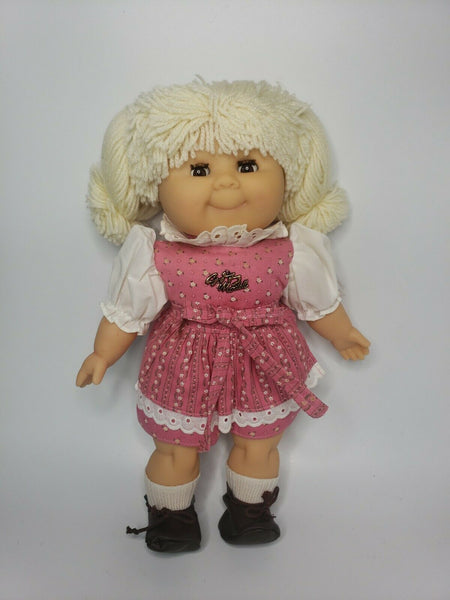 1980s Gotz Puppe Modell Doll 16" Yarn Bonde Hair Doll Brown Eyes Outfit Rare U32