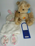 Vintage Steiff Mohair Teddy Bear w/Tag Button and Easter Outfit and PassPort U46