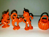 Vintage Halloween Party Pumpkin Scarecrow Witch Cat Cupcake Pick New 4 Hong Kong