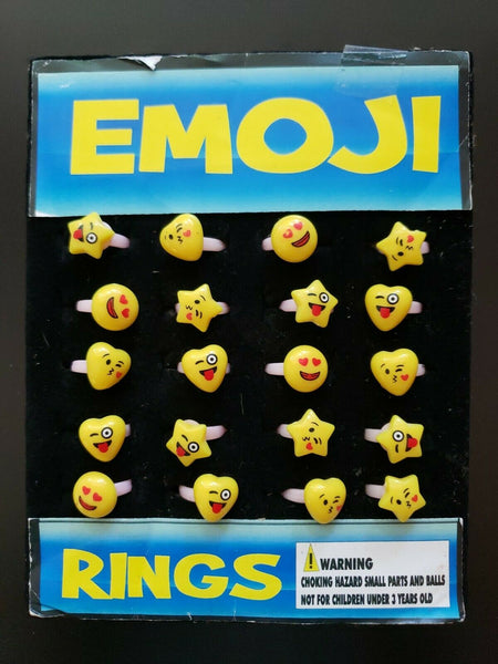 Vintage Emoji Rings Gumball Vending Machine Charms Header Display Card #385