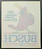 1987 St Louis Cardinals MLB Busch Beer NL Champions Window Decal Sticker PB6