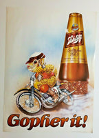 Original 1981 Schlitz Beer "Gopher It!" Poster 30"x22" Tavern Size Poster 168