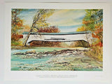 Vintage 1975 Union Covered Bridge Near Paris Missouri Poster 23.5" x 17.5" 165