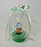 Vintage Hand Blown Glass Scene Inside Easter Bunnies New In Box U77/19