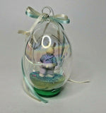 Vintage Hand Blown Glass Scene Inside Easter Bunnies New In Box U77/19