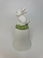 Vintage Great Western Trading Easter Baby Bunny Porcelain Bell New in Box U77/15