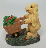 Vintage Great Western Trading Bunny Pushing Carrot Cart Easter Figurine U77/7