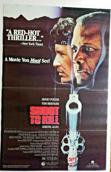 1987 Shoot To Kill Original Movie Poster Sidney Poitier, Tom Berenger 195