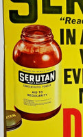 1980's Serutan Store Pharmacy Display Sign Card Board Constipation Cure Posters