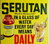 1980's Serutan Store Pharmacy Display Sign Card Board Constipation Cure Posters