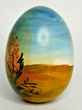 Vintage Ceramic Easter Egg Hand painted Artist Signed CU Painted Bunnies U78/12