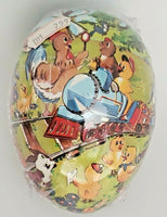 Vintage German 5" Paper Mache Fillable Easter Egg Toy Train New Sealed U78/7