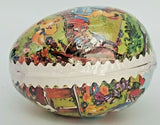 Vintage German 5" Paper Mache Fillable Easter Egg Toy Train New Sealed U78/7