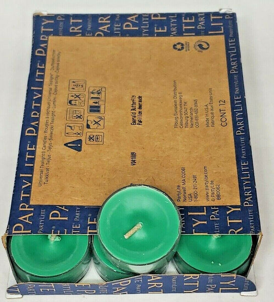 Partylite Tealights 12 Candles NOS " Emerald Butterfly " P1G/V041009