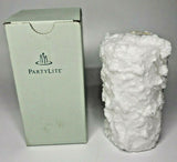 PartyLite Snow Pillar Candle White 3 x 6 Round Textured Retired NIB P2F/C3688